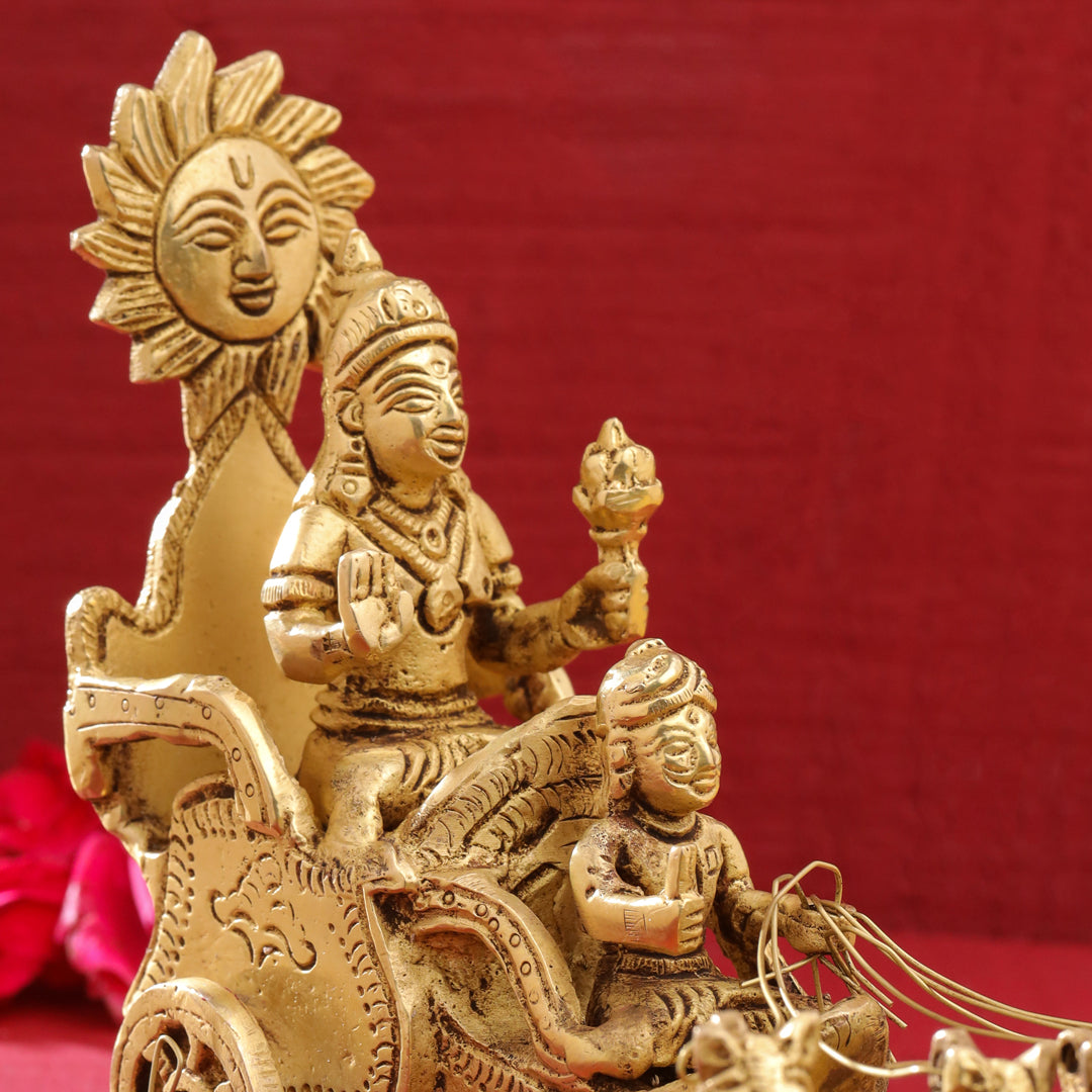 Brass Surya Rath Idol (5 Inch) – Vedansh Craft