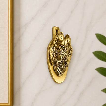 Brass Gandaberunda / Two Headed Bird Wall Hanging Idol (3.8 Inch)
