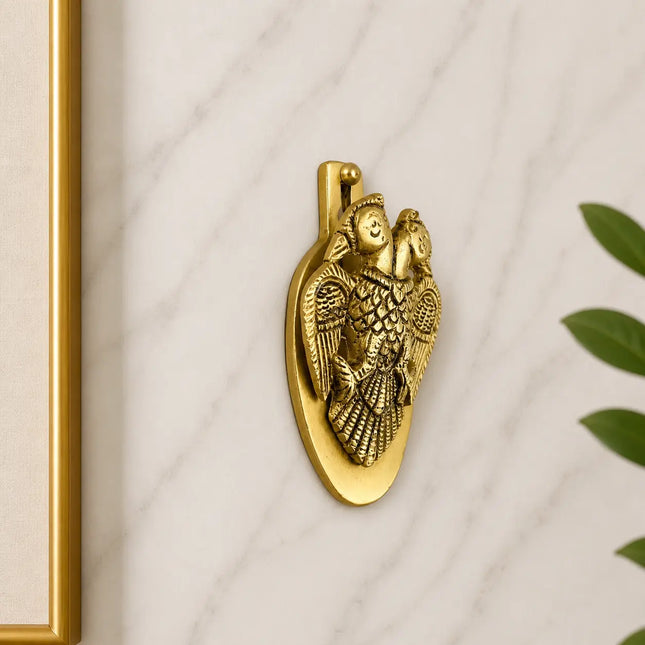 Brass Gandaberunda / Two Headed Bird Wall Hanging Idol (3.8 Inch)