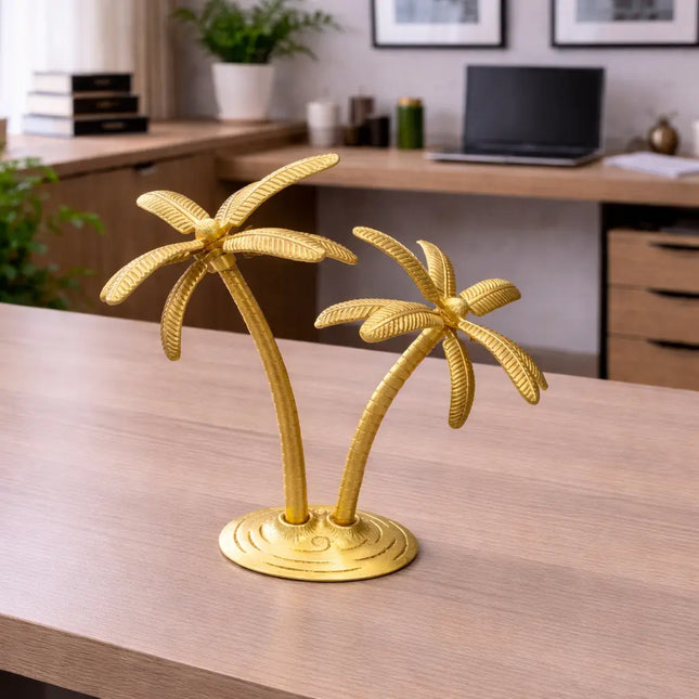 Brass Coconut Tree Decorative Showpiece (9.5 Inch)