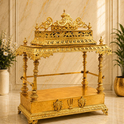 Brass Vaikuntham Heritage Simhasan / Temple (39 Inch)