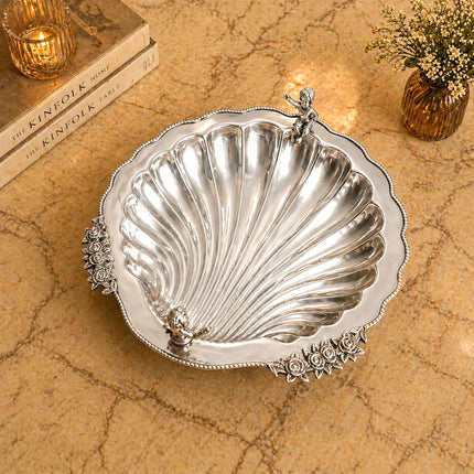 Brass Shell Shaped Decorative Serving Tray / Bowl (13 Inch)
