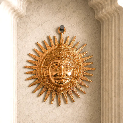 Copper Sun Face Wall Hanging