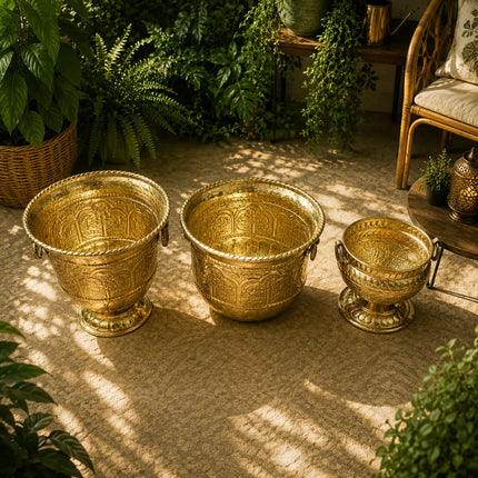 Brass Bucket Planter Pot