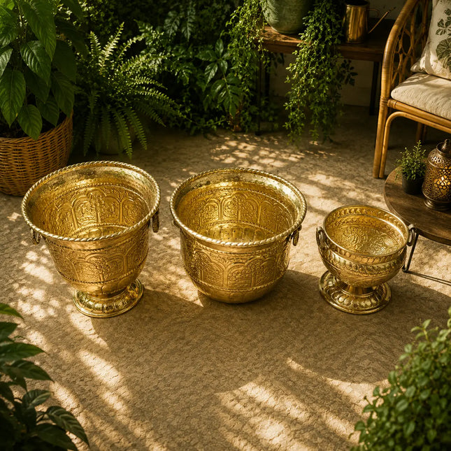 Brass Bucket Planter Pot