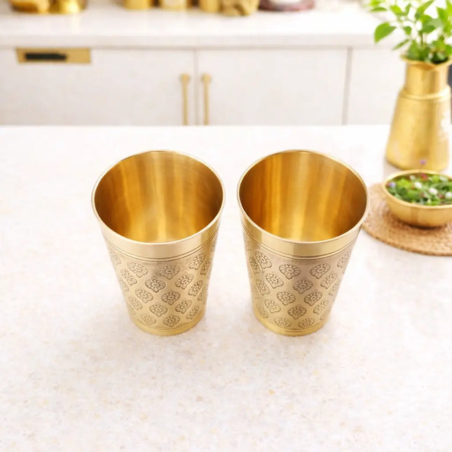 Brass Handcrafted Glass Pair (4 Inch)