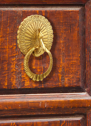 Brass Peacock Door Knocker (8 Inch)