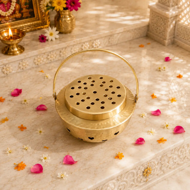Brass Dhoop Dani & Incense Holder (5.5 Inch)