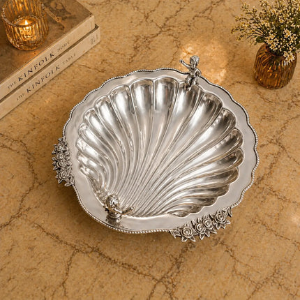 Brass Shell Shaped Decorative Serving Tray / Bowl (13 Inch)