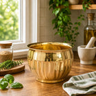 Brass Round Bucket Planter Pot