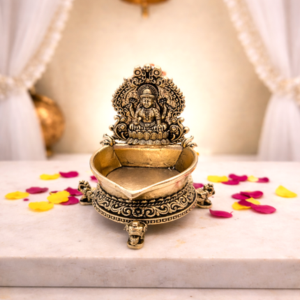 Brass Lakshmi Lightweight Diya (3 Inch)