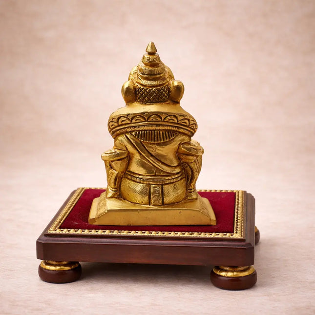 Brass Sitting Kuber Maharaj Idol (4 Inch)