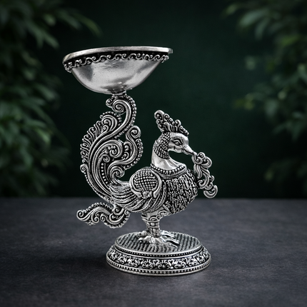 Brass Peacock Lightweight Diya Pair