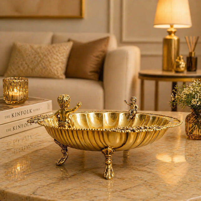 Brass Shell Shaped Decorative Serving Tray / Bowl (13 Inch)