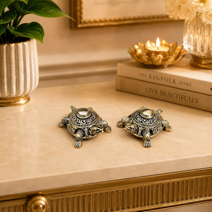 Brass Lightweight Tortoise Vastu/Feng Shui Pair (0.5 Inch)