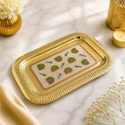 Brass Hand Painted Peacock Serving Tray / Platter