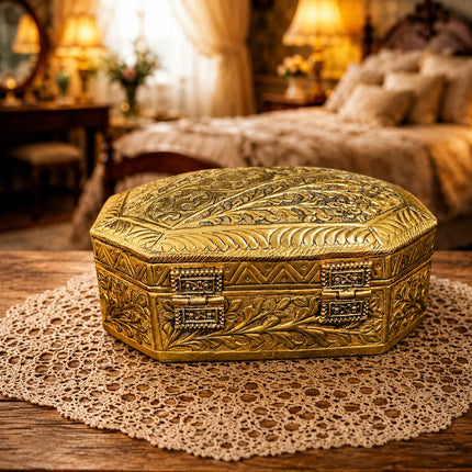 Brass Handcrafted Jewellery Box (3 Inch)