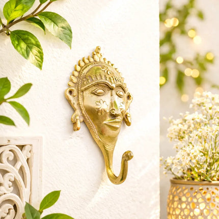 Brass Lady Face Wall Hanging Hanger