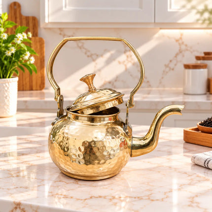 Brass Hammered Tea Pot / Kettle (5.5 Inch)