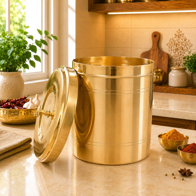 Brass Storage Container With Lid
