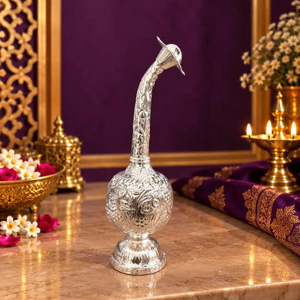 Brass Silver Plated Rose Water Sprinkler (9 Inch)