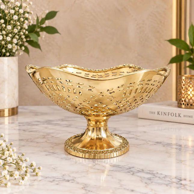 Brass Decorative Fruit Jali Bowl (4.5 inch)