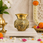 Brass Ashtalakshmi Kodam / Kalash (5.5 Inch)