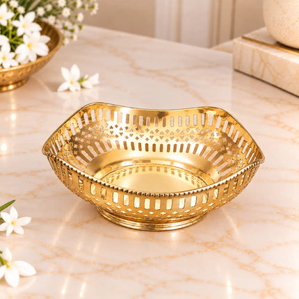 Brass Decorative Fruit Jali Bowl (3 Inch)