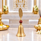 Brass Rudraksh Leaf Design Handbell (6 Inch)