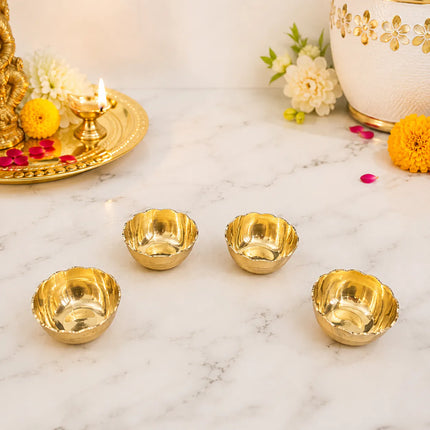 Brass Embossed Design Prasad Bowl Set (1 Inch)
