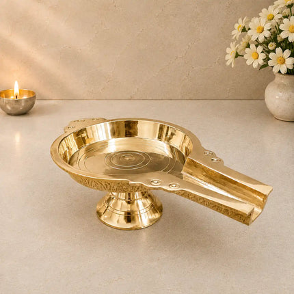 Brass Abhishek Patra Stand (4 Inch)