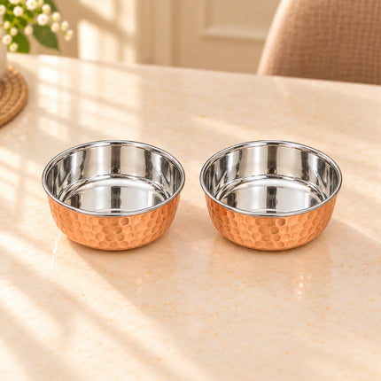 Copper/Brass Hammered Thali/Dinner Set