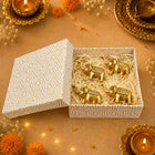 Brass Elephant Statue Set With Gift Box/Hamper