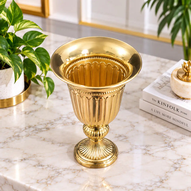 Brass Bucket Planter Pot With Stand