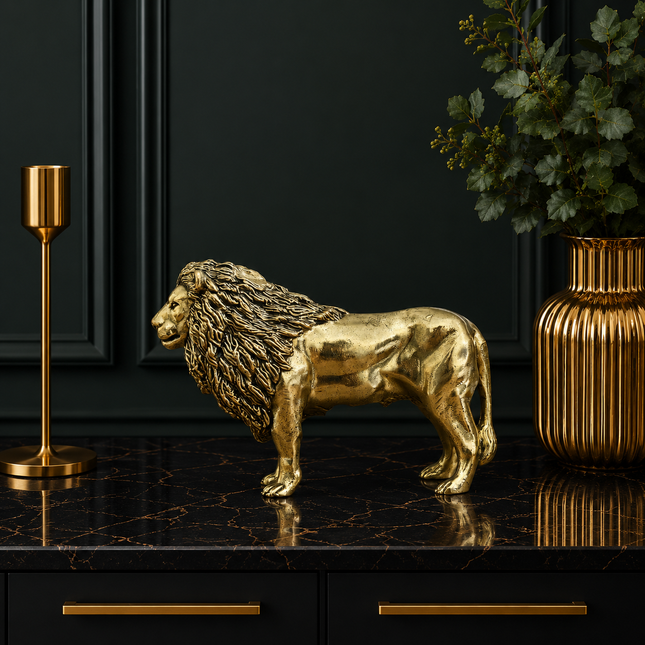 Brass Lightweight Lion Statue (3 Inch)