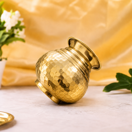 Brass Hammered Pooja Kalash