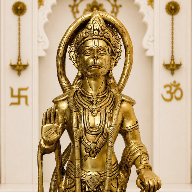 Brass Standing Hanuman Statue (25 Inch)