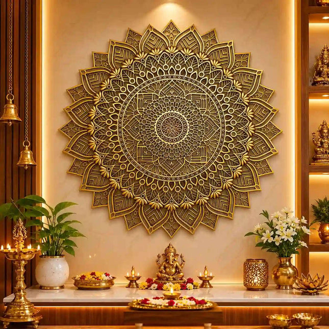 Brass Handcrafted Mandala Wall Hanging Decor
