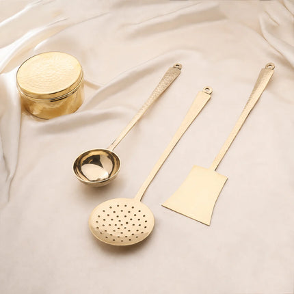 Brass Kitchen Ladles Set  (15.5 Inch)