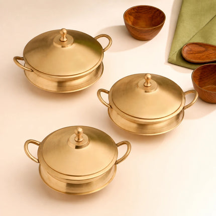Brass Serving Pot With Lid And Handle