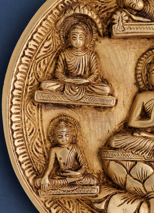 Brass Lord Buddha Wall Hanging Plate (8 Inch)