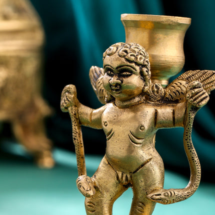 Brass Angel Candle Stand (4.2 Inch)