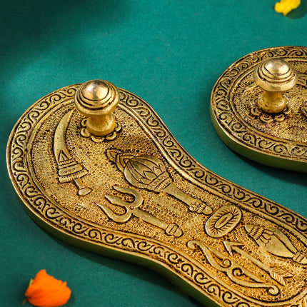 Brass Charan Paduka Set (6.5 Inch)