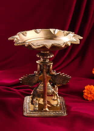 Brass Garuda Multi Wick Lamp (6.8 Inch)