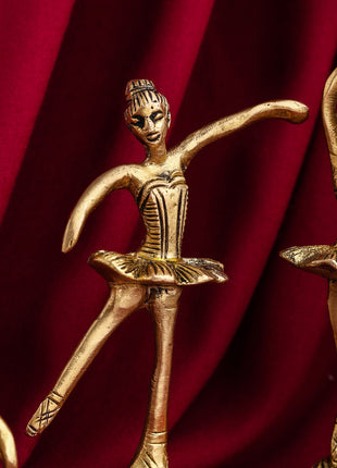 Brass Dancing Ballerinas Set of Five (4.2 Inch)