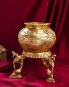 Brass Gangla Kalash With Stand (8 Inch)