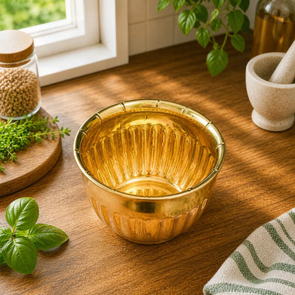 Brass Round Bucket Planter Pot