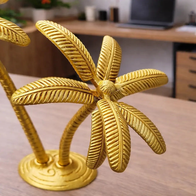 Brass Coconut Tree Decorative Showpiece (9.5 Inch)