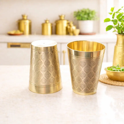 Brass Handcrafted Glass Pair (4 Inch)