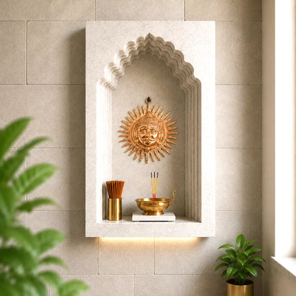 Copper Sun Face Wall Hanging
